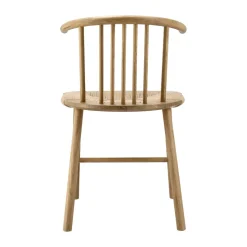 Silla de comedor VIOR asiento trenzado, Roble lacado-natural