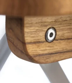 Silla de exterior M23 Lilleø, Teak-acero inoxidable