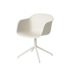 Silla de oficina Fiber armchair swivel base with return, White, base blanca