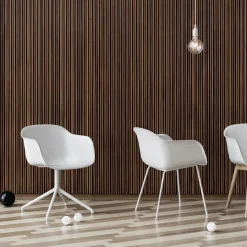 Silla de oficina Fiber armchair swivel base with return, White, base blanca