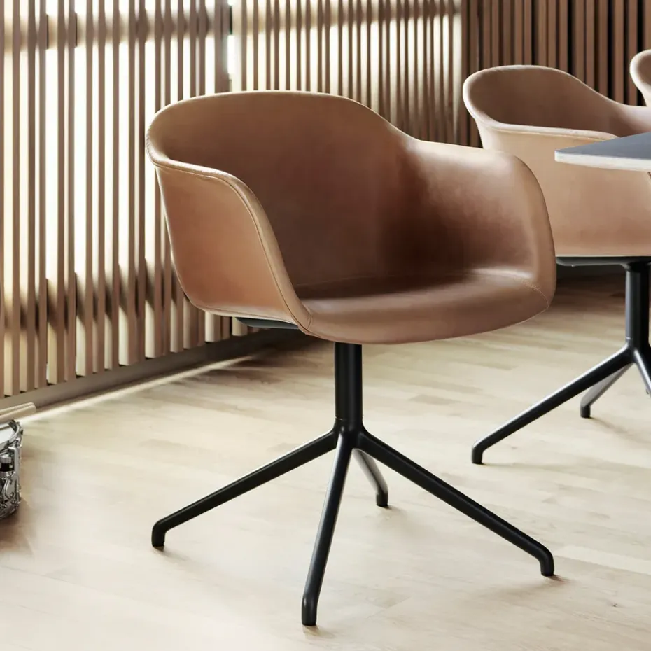 Silla de oficina Fiber armchair swivel base with return, Dusty green, verde stativ