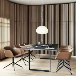 Silla de oficina Fiber armchair swivel base with return, Black-anthracite black base