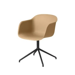Silla de oficina Fiber armchair swivel base with return, Ochre-anthracite black