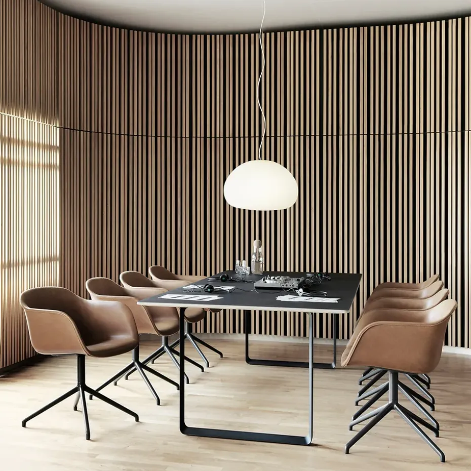 Silla de oficina Fiber armchair swivel base with return, Ochre-anthracite black