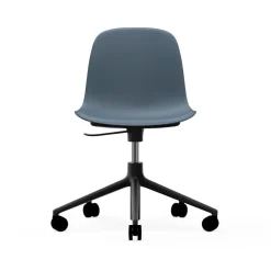 Silla de oficina Form chair swivel 5W, Azul, aluminio negro, ruedas