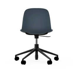 Silla de oficina Form chair swivel 5W, Azul, aluminio negro, ruedas