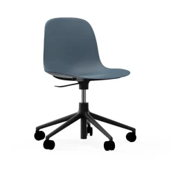 Silla de oficina Form chair swivel 5W, Azul, aluminio negro, ruedas