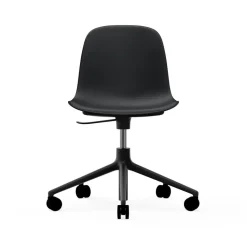 Silla de oficina Form chair swivel 5W, Negro, aluminio negro, ruedas
