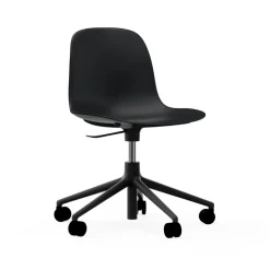 Silla de oficina Form chair swivel 5W, Negro, aluminio negro, ruedas