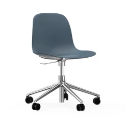 Silla de oficina Form chair swivel 5W, Azul, ruedas de aluminio