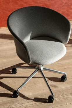 Silla de oficina Kendo Swivel con 5 ruedas, Porcelain-polished aluminium