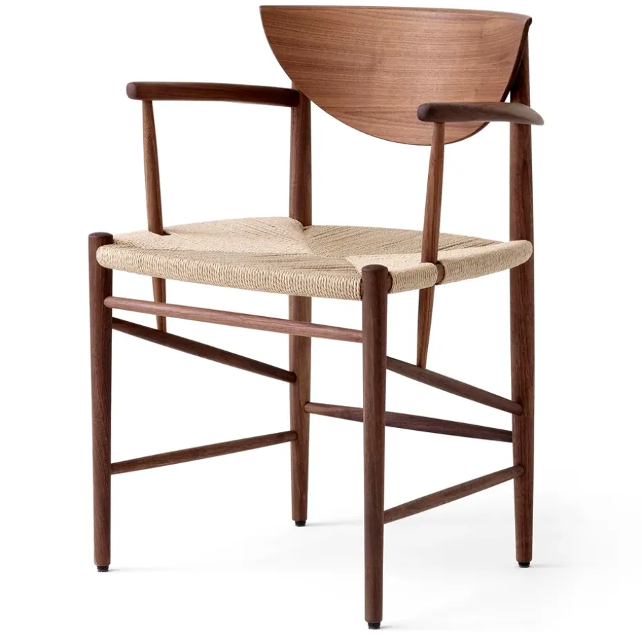 Silla Drawn HM4 con reposabrazos, Nogal