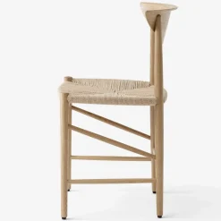 Silla Drawn HM3, Roble barnizado blanco