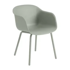 Silla Fiber Outdoor Armchair con patas de acero, Dusty green