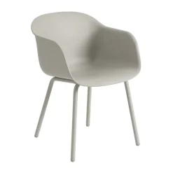 Silla Fiber Outdoor Armchair con patas de acero, Grey (plastic)
