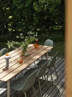 Silla Fiber Outdoor side chair con patas de acero, Dusty green