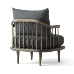 Silla Fly SC10, roble ahumado, gris oscuro