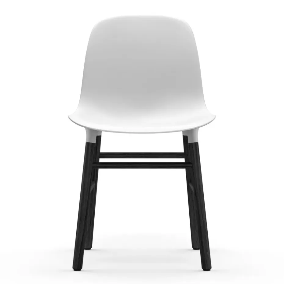 Silla Form patas negras, blanco