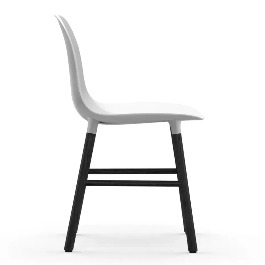 Silla Form patas negras, blanco