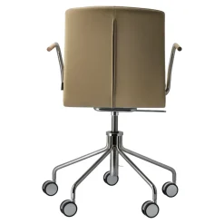 Silla giratoria con base de cromo Day, Roble-natural-H&S-elmosoft 02119