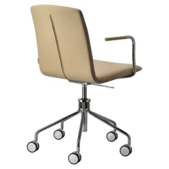 Silla giratoria con base de cromo Day, Roble-natural-H&S-elmosoft 02119