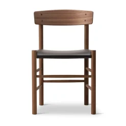 Silla J39, Aceite nogal-cuero Omni 377 marrón oscuro