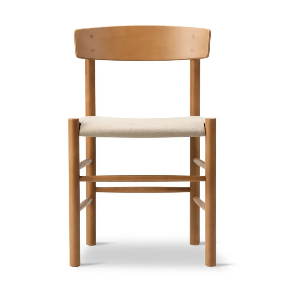 Silla J39, Haya lacada vintage - canvas natural