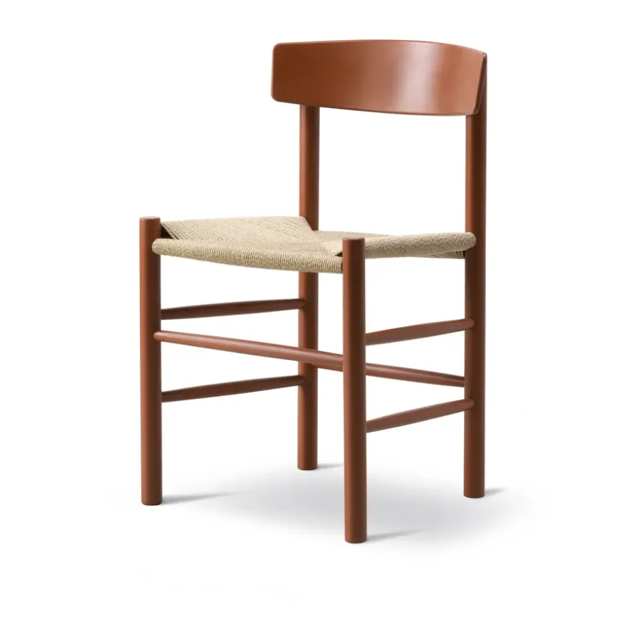 Silla J39, Herritage red-trenzado natural