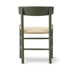 Silla J39, Khaki green-trenzado natural