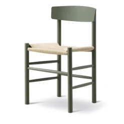 Silla J39, Khaki green-trenzado natural