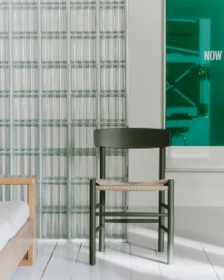 Silla J39, Khaki green-trenzado natural