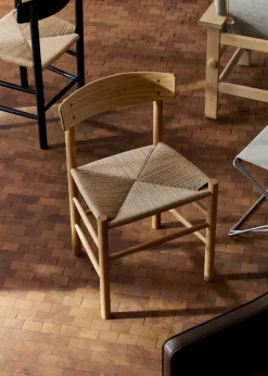 Silla J39, Roble aceitado - trenzado natural