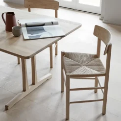 Silla J39, Roble claro aceitado - trenzado natural