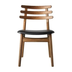 Silla J48, Smoked oak nature lacquered-black leather