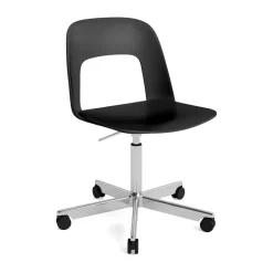 Silla Layout Chair 141, Black-aluminio pulido