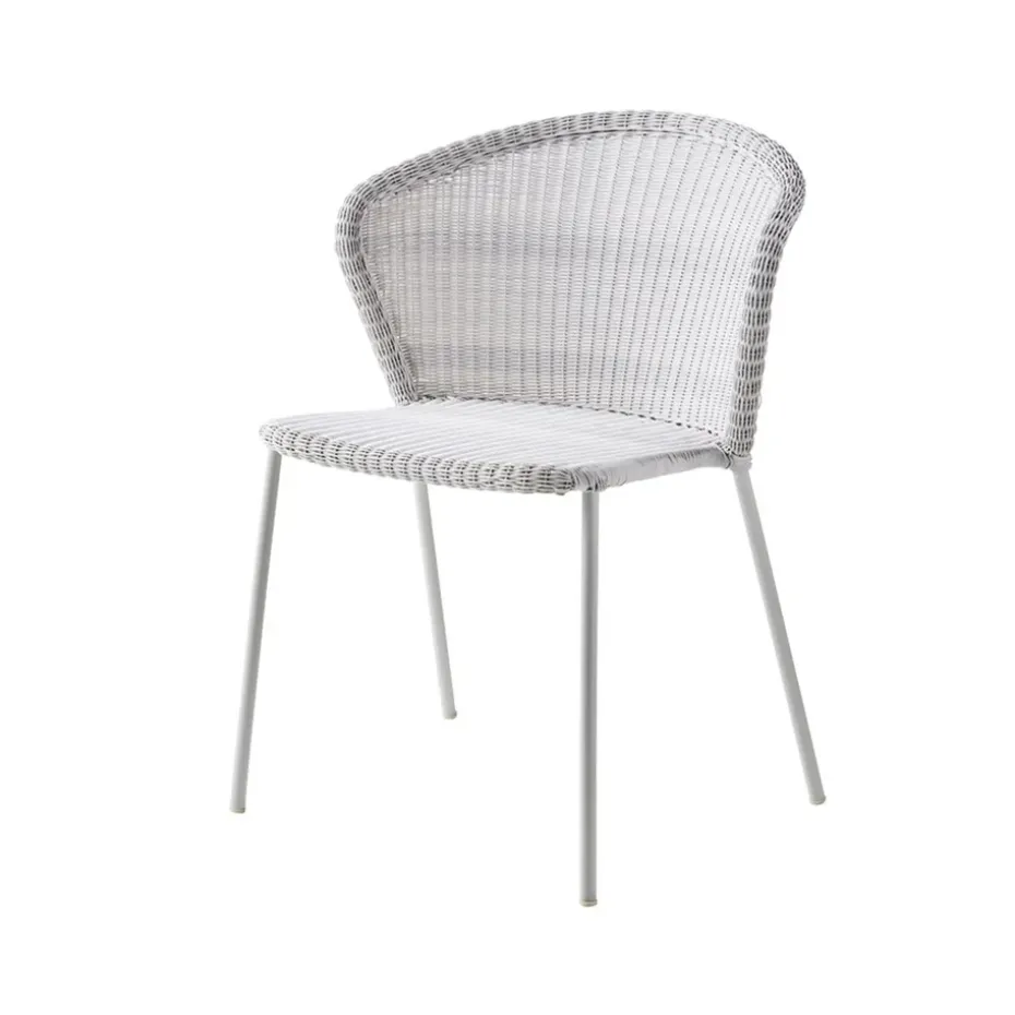 Silla Lean, White grey, Cane-Line weave