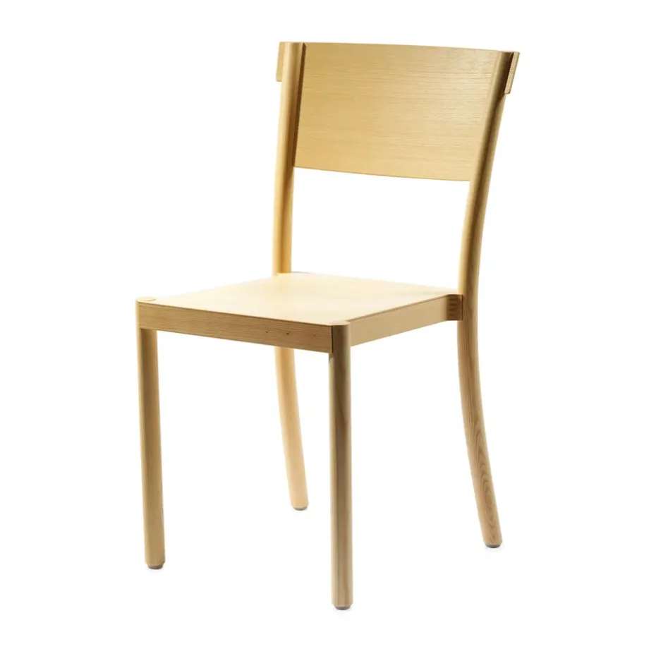 Silla Light & Easy, Fresno-white-asiento chapado