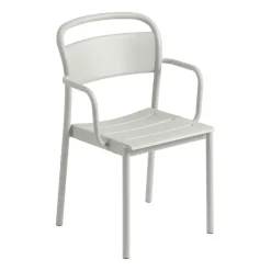 Silla Linear steel armchair, grey (RAL 7044)