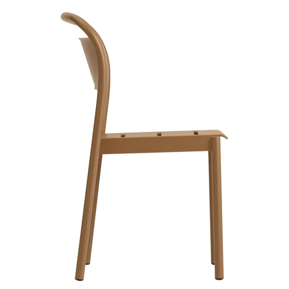 Silla Linear steel armchair, Burnt orange