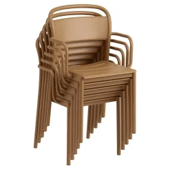 Silla Linear steel armchair, Burnt orange