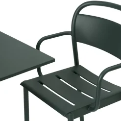 Silla Linear steel armchair, Dark green