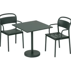 Silla Linear steel armchair, Dark green