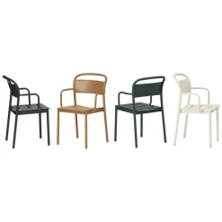 Silla Linear steel armchair, Black