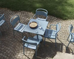 Silla Linear steel armchair, Pale blue