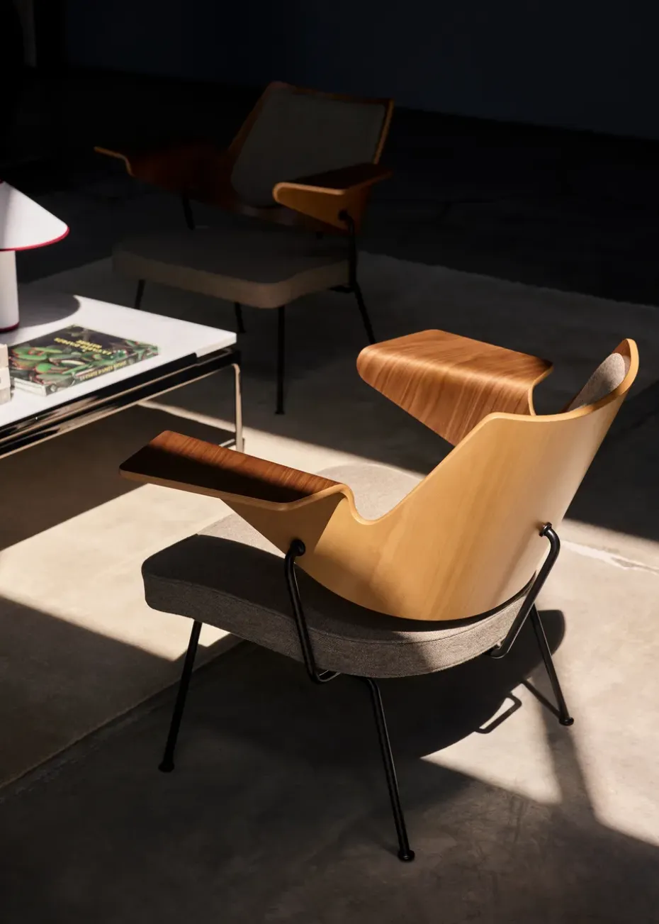 Silla lounge RFH RD8, Walnut-beech-brown