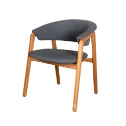 Silla Luna, Cane-Line airtouch grey, soporte de teca