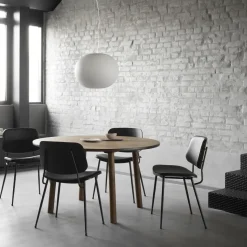 Silla metálica Søborg 3062 totalmente tapizada, Cuero Omni 307 cognac-cromo