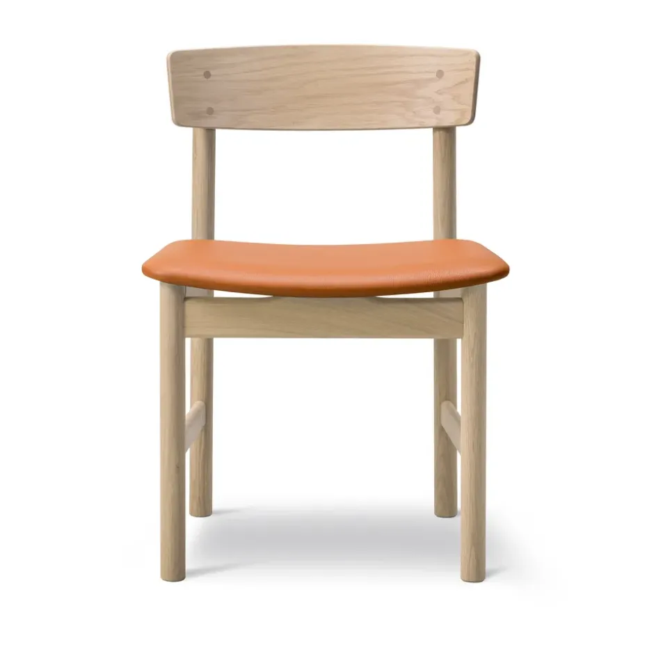 Silla Mogensen 3236 , Roble enjabonado-piel cognac 307