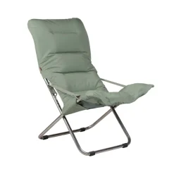 Silla para tomar el sol Fiesta Soft, Tela sage green, estructura de aluminio