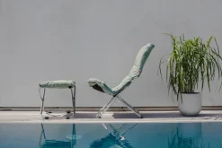 Silla para tomar el sol Fiesta Soft, Tela sage green, estructura de aluminio